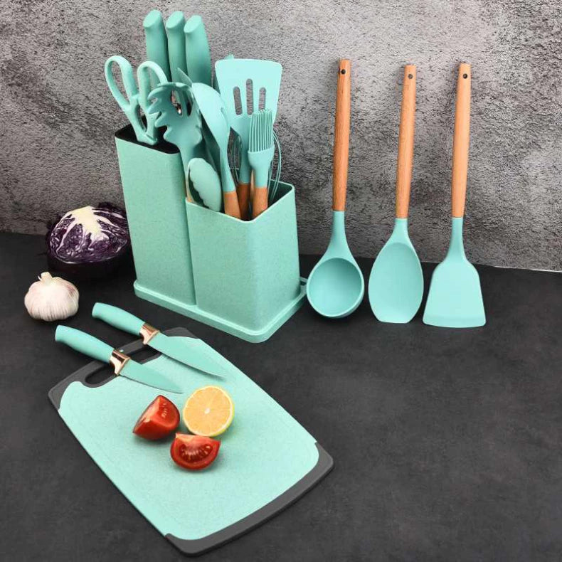 Kit de Utensílios de Silicone 19 Peças Premium