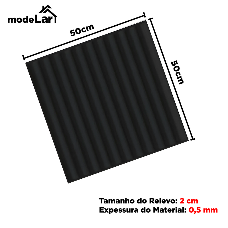 Kit de 12 Painel Ripado 3D de PVC para Parede - PROMOÇÃO