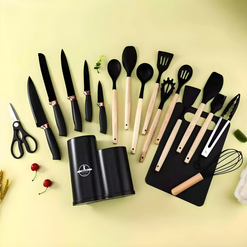 Kit de Utensílios de Silicone 19 Peças Premium