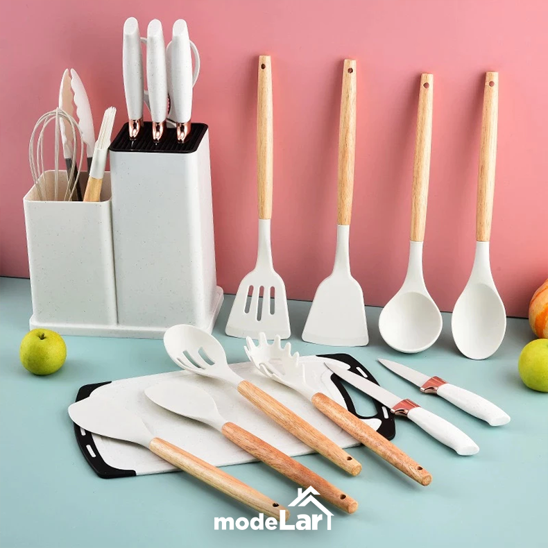 Kit de Utensílios de Silicone 19 Peças Premium